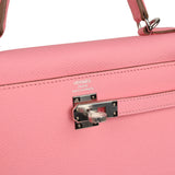 Hermes Kelly Sellier 25 Rose Confetti Epsom Palladium Hardware - Thumbnail View 7
