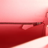 Hermes Kelly Sellier 25 Rose Confetti Epsom Palladium Hardware - Thumbnail View 9