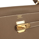 Hermes Kelly Retourne 32 Etoupe Togo Gold Hardware - Thumbnail View 7