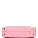 Hermes Kelly Sellier 20 Bubblegum Ostrich Boreal Palladium Hardware - Thumbnail View 6