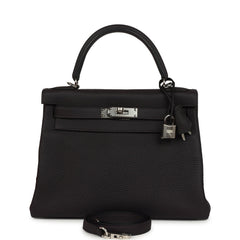 Hermes Kelly Retourne 28 Prunoir Clemence Palladium Hardware
