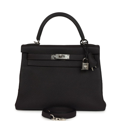 Hermes Kelly Retourne 28 Prunoir Clemence Palladium Hardware