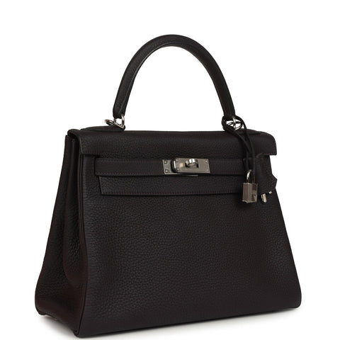 Hermes Kelly Retourne 28 Prunoir Clemence Palladium Hardware