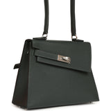Hermes Kelly Sellier En Desordre 20 Vert Fonce Epsom Palladium Hardware - Thumbnail View 3