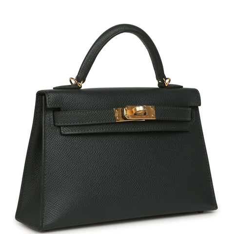Hermes Kelly Sellier 20 Vert Mangrove Epsom Gold Hardware