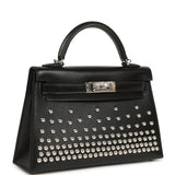 Hermes Kelly Sellier 20 Clouté Black Box Palladium Hardware - Thumbnail View 2