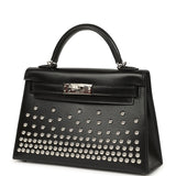 Hermes Kelly Sellier 20 Clouté Black Box Palladium Hardware - Thumbnail View 5
