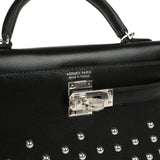 Hermes Kelly Sellier 20 Clouté Black Box Palladium Hardware - Thumbnail View 7