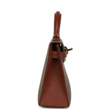 Hermes Special Order (HSS) Kelly Sellier 20 Etoupe and Havane Chevre Mysore Permabrass Hardware - Thumbnail View 3