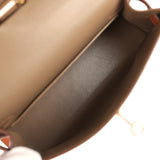 Hermes Special Order (HSS) Kelly Sellier 20 Etoupe and Havane Chevre Mysore Permabrass Hardware - Thumbnail View 8