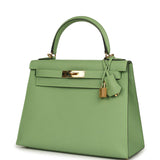 Pre-owned Hermes Kelly Sellier 28 Vert Criquet Epsom Gold Hardware - Thumbnail View 5