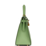 Pre-owned Hermes Kelly Sellier 28 Vert Criquet Epsom Gold Hardware - Thumbnail View 3