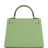 Pre-owned Hermes Kelly Sellier 28 Vert Criquet Epsom Gold Hardware - Thumbnail View 4