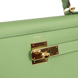 Pre-owned Hermes Kelly Sellier 28 Vert Criquet Epsom Gold Hardware - Thumbnail View 7