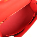 Hermes Kelly Sellier 25 Rouge de Couer Madame Gold Hardware - Thumbnail View 8