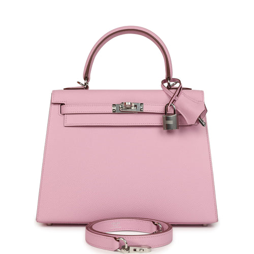 Hermes Kelly Sellier 25 Mauve Sylvestre Epsom Palladium Hardware