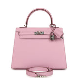 Hermes Kelly Sellier 25 Mauve Sylvestre Epsom Palladium Hardware - Thumbnail View 1