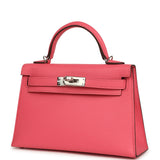 Hermes Kelly Sellier 20 Rose Azalee Epsom Palladium Hardware - Thumbnail View 5