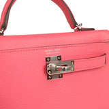 Hermes Kelly Sellier 20 Rose Azalee Epsom Palladium Hardware - Thumbnail View 7