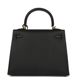 Hermes Kelly Sellier 25 Black Epsom Gold Hardware - Thumbnail View 4