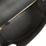 Hermes Kelly Sellier 25 Black Epsom Gold Hardware - Thumbnail View 8