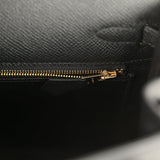 Hermes Kelly Sellier 25 Black Epsom Gold Hardware - Thumbnail View 9