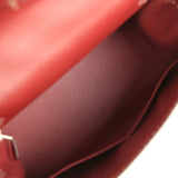 Pre-owned Hermes "Miss You" Kelly Sellier 28 Rouge H Monsieur Palladium Hardware - Thumbnail View 8