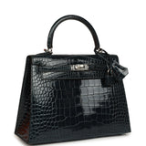 Hermes Kelly Sellier 25 Vert Rousseau Shiny Alligator Palladium Hardware - Thumbnail View 2