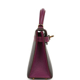 Hermes Special Order (HSS) Kelly Sellier 20 Raisin and Anemone Chevre Mysore Permabrass Hardware - Thumbnail View 3