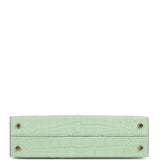 Hermes Special Order (HSS) Kelly Sellier 20 Vert D'eau Verso Matte Alligator Permabrass Hardware