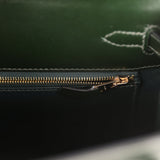 Hermes Kelly Sellier 25 Vert Fonce Box Gold Hardware - Thumbnail View 9