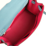 Hermes Special Order (HSS) Kelly Retourne 28 Blue Jean Verso Clemence Palladium Hardware - Thumbnail View 8