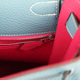 Hermes Special Order (HSS) Kelly Retourne 28 Blue Jean Verso Clemence Palladium Hardware - Thumbnail View 9