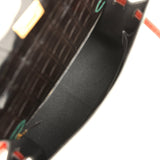 Pre-owned Hermes Special Order (HSS) Kelly Sellier 32 Graphite, Gris Tourterelle and Geranium Shiny Niloticus Crocodile Brushed Gold Hardware - Thumbnail View 8