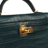 Hermes Kelly Sellier 20 Vert Rousseau Matte Alligator Gold Hardware - Thumbnail View 7