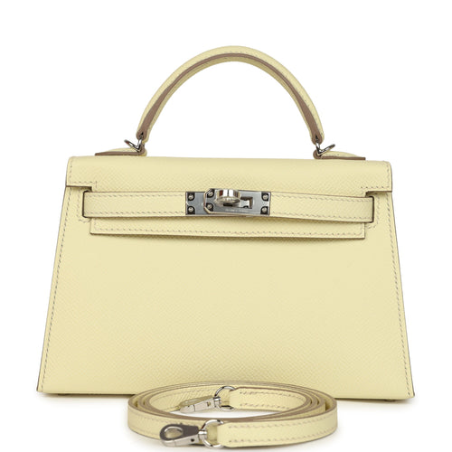 Hermes Kelly Sellier 20 Jaune Milton Epsom Palladium Hardware