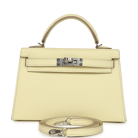 Hermes Kelly Sellier 20 Jaune Milton Epsom Palladium Hardware