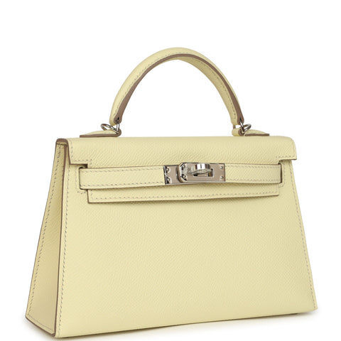 Hermes Kelly Sellier 20 Jaune Milton Epsom Palladium Hardware