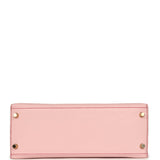 Pre-owned Hermes Special Order (HSS) Kelly Sellier 28 Rose Sakura and Rose Extreme Chevre Brushed Gold Hardware - Thumbnail View 6