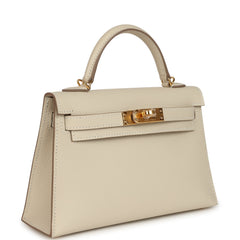 Hermes Kelly Sellier 20 Craie Epsom Gold Hardware