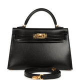 Hermes Kelly Sellier 20 Black Box Gold Hardware - Thumbnail View 1