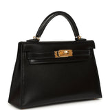 Hermes Kelly Sellier 20 Black Box Gold Hardware - Thumbnail View 2