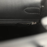 Vintage Hermes Kelly Sellier 32 Black Tadelakt Palladium Hardware - Thumbnail View 9
