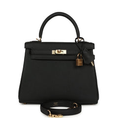 Hermes Kelly Retourne 25 Black Togo Permabrass Hardware Payment 1 for EC