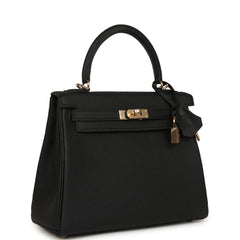 Hermes Kelly Retourne 25 Black Togo Permabrass Hardware Payment 1 for EC