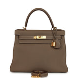 Pre-owned Hermes Kelly Retourne 28 Etoupe Togo Gold Hardware - Thumbnail View 1
