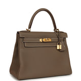 Pre-owned Hermes Kelly Retourne 28 Etoupe Togo Gold Hardware - Thumbnail View 2