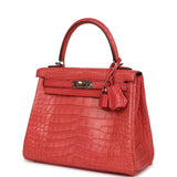 Pre-owned Hermes Kelly Retourne 25 Bougainvillea Matte Alligator Palladium Hardware - Thumbnail View 5