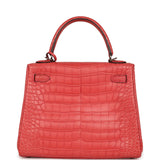 Pre-owned Hermes Kelly Retourne 25 Bougainvillea Matte Alligator Palladium Hardware - Thumbnail View 4