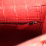Pre-owned Hermes Kelly Retourne 25 Bougainvillea Matte Alligator Palladium Hardware - Thumbnail View 9